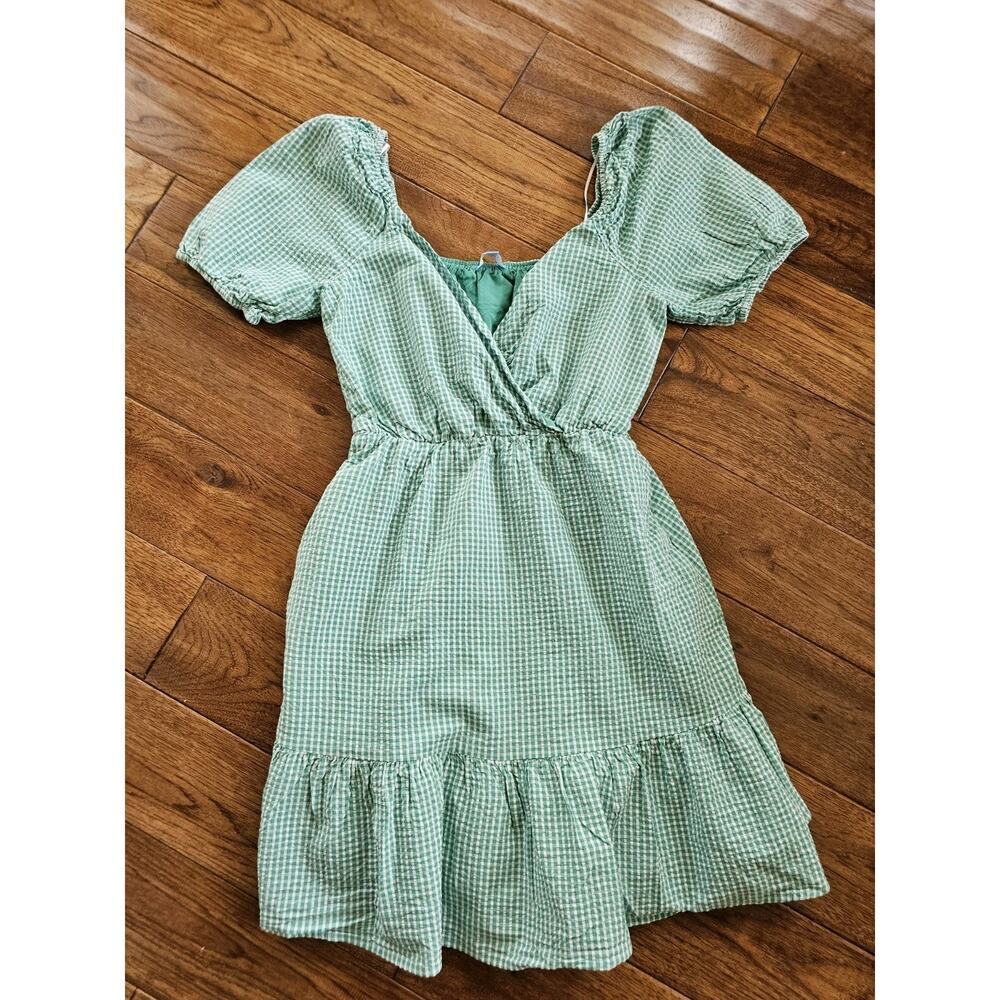 Draper James Green Gingham Dress Women's Size S Cottagecore